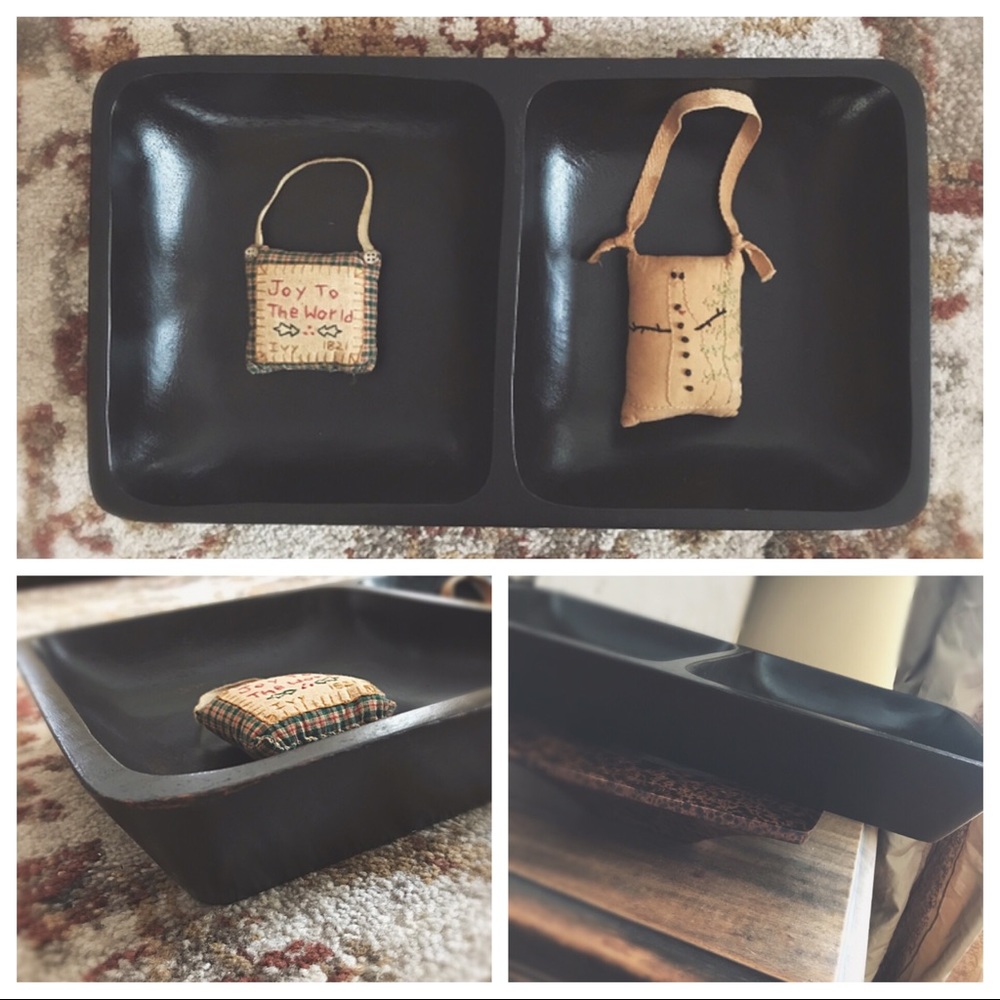 Black Mango Wood : Double Sided Fruit/Nut Tray